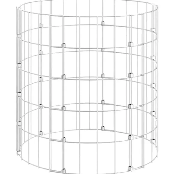 Galvaniseret kompostbeholder Ø50x50 cm - Rustbestandig & Vejrbestandig | Farve: Stål/grå | Størrelse: 50x50 cm