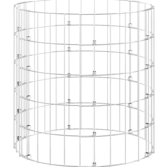 Galvaniseret kompostbeholder Ø50x50 cm - Rustbestandig & Vejrbestandig | Farve: Stål/grå | Størrelse: 50x50 cm