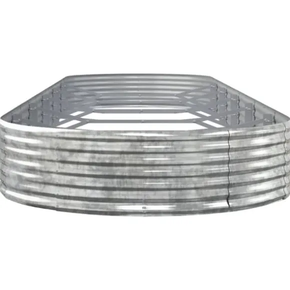 Galvaniseret plantekasse 523x140x36 cm - Højbed i sølvfarvet stål | Størrelse: 523x140x36 cm