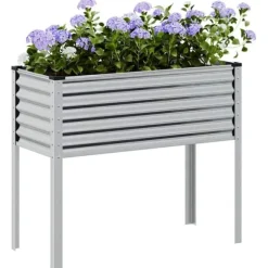 Galvaniseret plantekasse til haven - Vejrbestandig stål | Størrelse: 100x45x90 cm