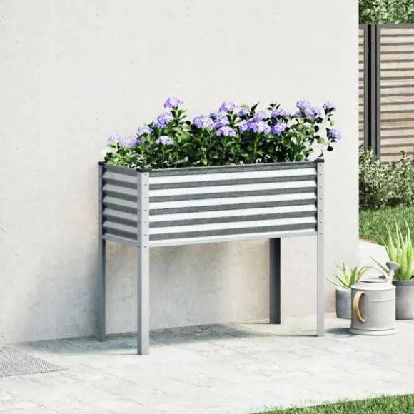 Galvaniseret plantekasse til haven - Vejrbestandig stål | Størrelse: 100x45x90 cm