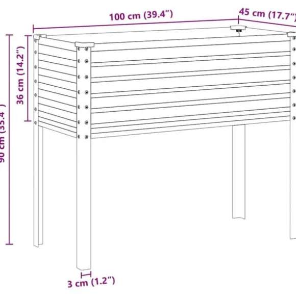 Galvaniseret plantekasse til haven - Vejrbestandig stål | Størrelse: 100x45x90 cm