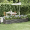 Galvaniseret plantekasse 249x100x36 cm - Robust og vejrbestandig | Farve: Grå