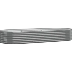 Galvaniseret plantekasse 249x100x36 cm - Robust og vejrbestandig | Farve: Grå