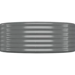 Galvaniseret plantekasse 249x100x36 cm - Robust og vejrbestandig | Farve: Grå