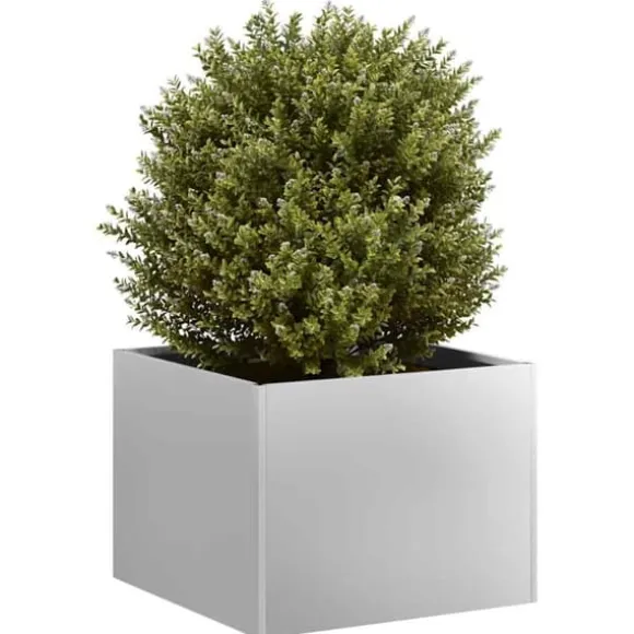 Galvaniseret plantekasse 40x40x30 cm - Holdbar og stilfuld til haven | Størrelse: 40x40x30 cm