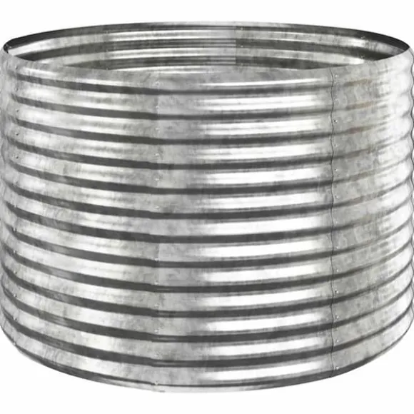 Galvaniseret plantekasse i stål - Højbed til have | Størrelse: 100x100x68 cm | Farve: Sølv