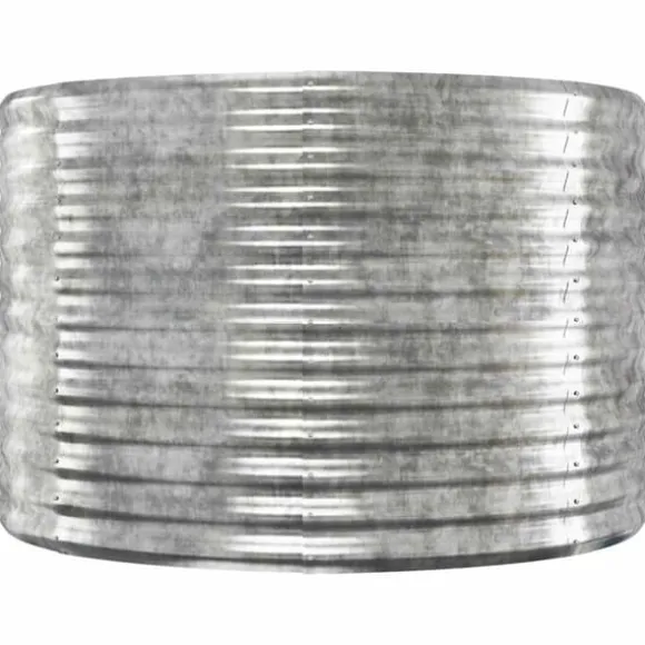 Galvaniseret plantekasse i stål - Højbed til have | Størrelse: 100x100x68 cm | Farve: Sølv