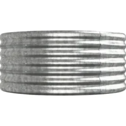 Galvaniseret plantekasse i stål - Højbed til planter | Størrelse: 440x80x36 cm | Farve: Sølv