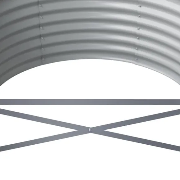 Galvaniseret plantekasse i stål - Højbed til planter | Størrelse: 440x80x36 cm | Farve: Sølv