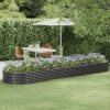 Galvaniseret stål plantekasse 396x100x36 cm | Farve: Antracitgrå