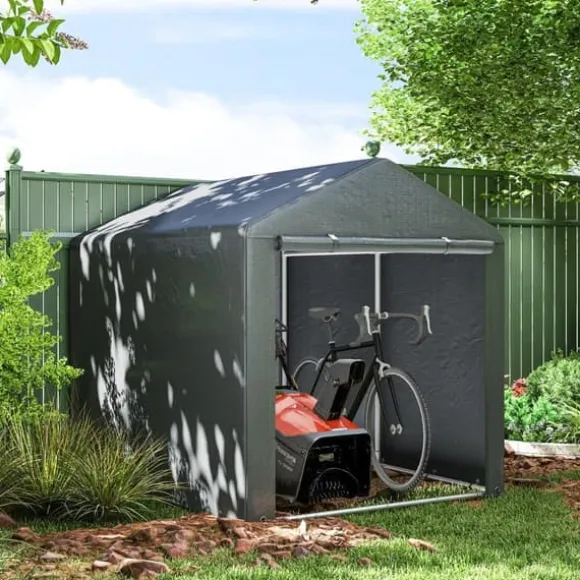 Garage telt 1,6×2,18×1,72 m, UV-beskyttelse, vandafvisende, rulleport, grå