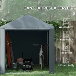 Garage telt 1,6×2,18×1,72 m, UV-beskyttelse, vandafvisende, rulleport, grå