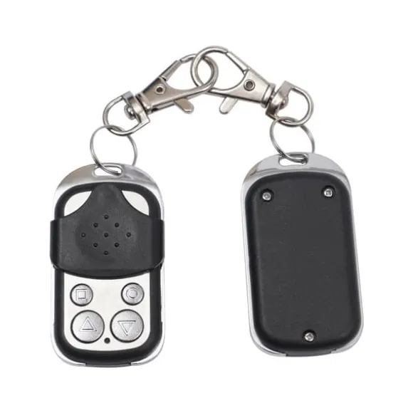 Garageport/indkørselsport fjernbetjening - Håndholdt sender - 2-pak - 433 MHz - EV-1527 fast kode - ABS + aluminium - Sort