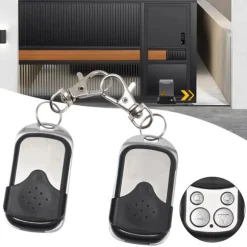 Garageport/indkørselsport fjernbetjening - Håndholdt sender - 2-pak - 433 MHz - EV-1527 fast kode - ABS + aluminium - Sort