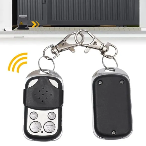 Garageport/indkørselsport fjernbetjening - Håndholdt sender - 2-pak - 433 MHz - EV-1527 fast kode - ABS + aluminium - Sort