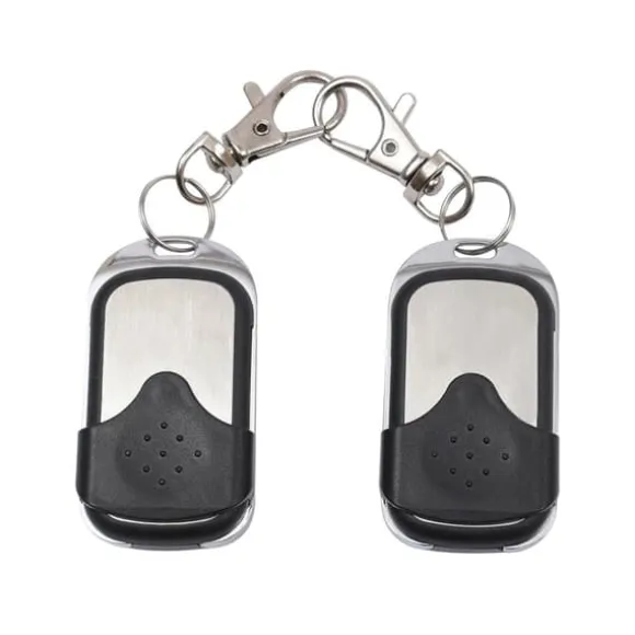 Garageport/indkørselsport fjernbetjening - Håndholdt sender - 2-pak - 433 MHz - EV-1527 fast kode - ABS + aluminium - Sort