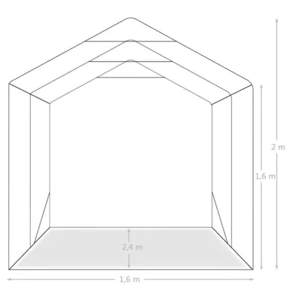 Garagetelt til opbevaring - PVC 100% | Størrelse: 1,6x2,4 m | Farve: Grøn