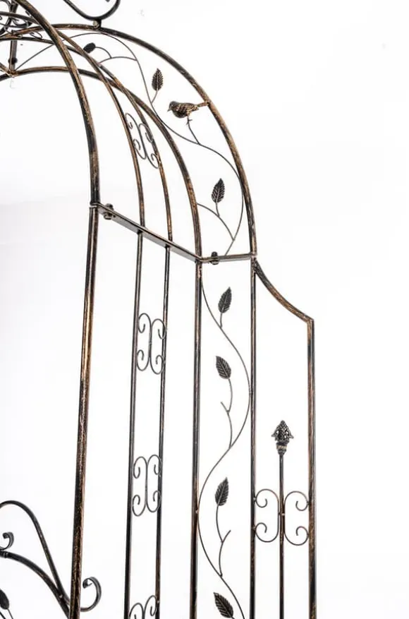 Garden Arch med Gate - Rose Arch - Iron Construction, Langs varig robust