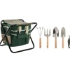 Garden tool kit Home ESPRIT Black Green Silver Natural Polyester Aluminium 7 Pieces