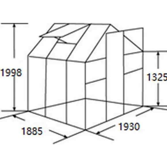 Gardiun Drivhus Lunada 3 3.63m² Transparent 193 x 188 x 190 cm