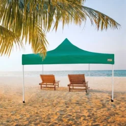 Gazebo Aktive Foldbar Justerbar højde Stål Polyester 420D Oxford Grøn 300 x 320 x 300 cm