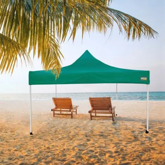 Gazebo Aktive Foldbar Justerbar højde Stål Polyester 420D Oxford Grøn 300 x 320 x 300 cm