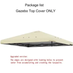 Gazebo Top Cover, Vandtæt Beskyttelse, Nem Installation,3m * 3m, ny enkelt beige