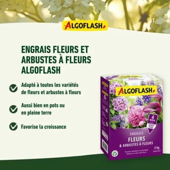 Gødning til blomster og blomstrende buske - ALGOFLASH NATURASOL - 2 kg