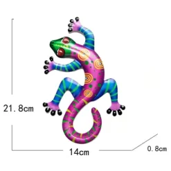 Gecko Lizard Vægskilt Have Ornament 14x21,8x0,8cm - Lyserød