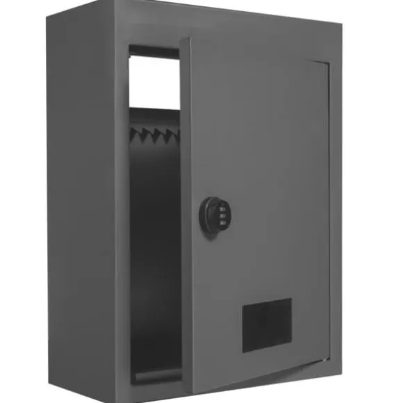 Gennem væggen drop boks 12,5x6,3x16,9" postkasse med kodelås, mørkegrå, sikker postlevering