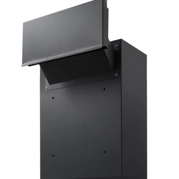 Gennemvægs dropboks 12,5x6,3x16,9" postkasse med kodelås, sort, sikkerhed, vandtæt, holdbar