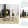 Glas - Living glasplade til pejs 80x50 cm sekskantet