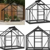 Glasdrivhus 155x103x191 cm aluminium antracitgrå - Drivhus - Drivhuse - Home & Living