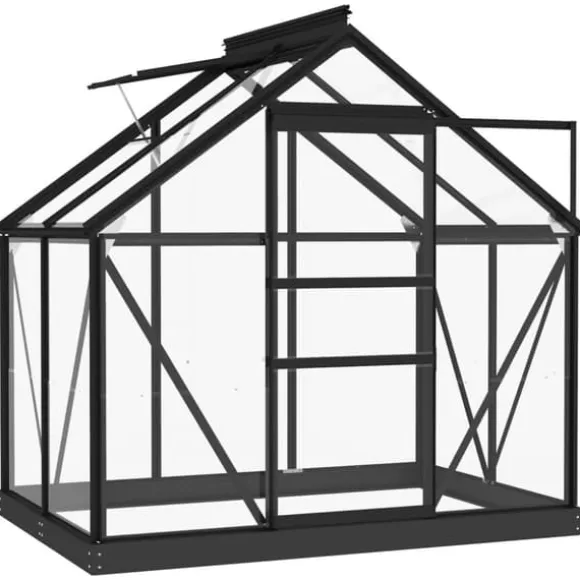 Glasdrivhus 155x103x191 cm aluminium antracitgrå - Drivhus - Drivhuse - Home & Living