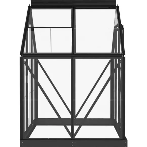 Glasdrivhus 155x103x191 cm aluminium antracitgrå - Drivhus - Drivhuse - Home & Living