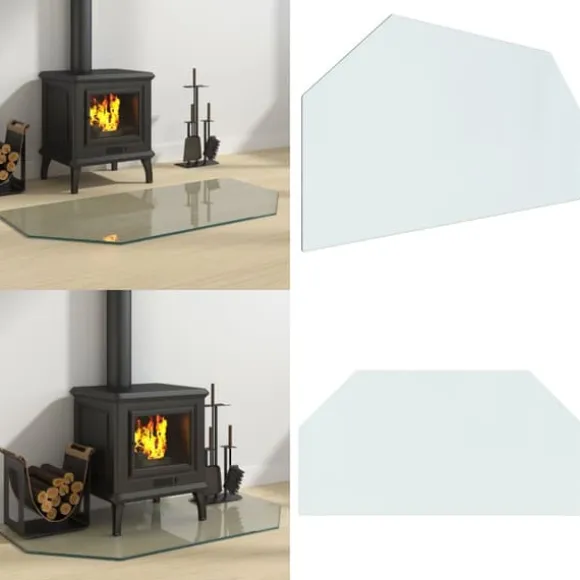 Glasplade til pejs 100x50 cm sekskantet - Glasplade Til Pejs - Glasplader Til Pejs - Home & Living