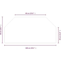 Glasplade til pejs 100x50 cm sekskantet - Glasplade Til Pejs - Glasplader Til Pejs - Home & Living