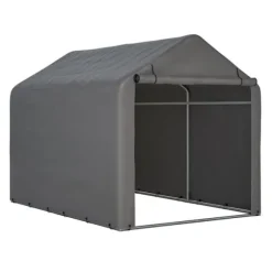 Grå Cykelgarage / Haveskur 160x220x165 cm med rulledør, vandtæt PE-materiale