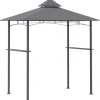 Grillpavillon 245x148x252 cm, flammehæmmende dobbelttag, grå – til altan & have
