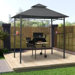 Grillpavillon 240x150x255 cm stål antracitgrå - Grillpavillon - Grillpavilloner - Home & Living