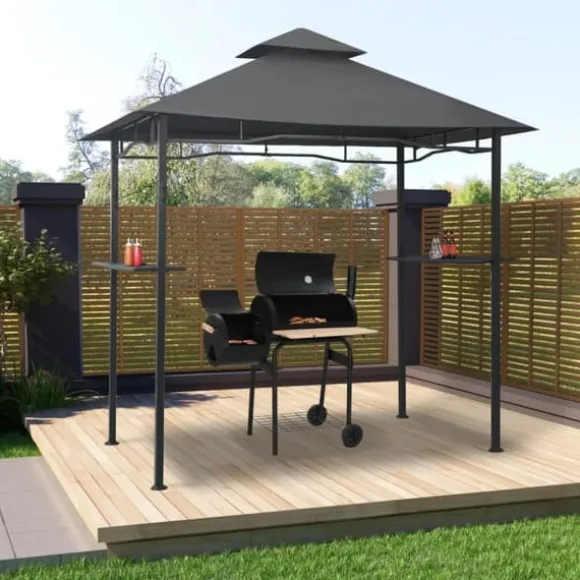 Grillpavillon 240x150x255 cm stål antracitgrå - Grillpavillon - Grillpavilloner - Home & Living