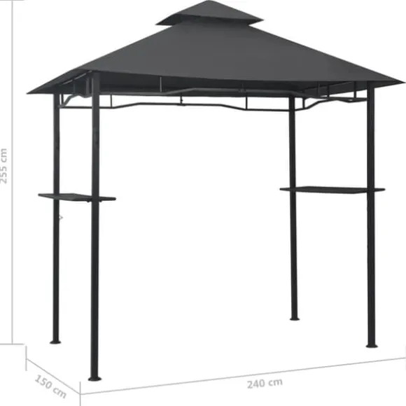 Grillpavillon 240x150x255 cm stål antracitgrå - Grillpavillon - Grillpavilloner - Home & Living