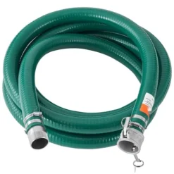 Grøn sugeslange 2 i x 20 fod, høj kvalitet, komplet fittings, holdbar og fleksibel til industrielt brug.