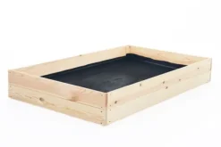Grøntsagshavekasse - avlskasse - 120x80x18 cm - træ - med jorddug