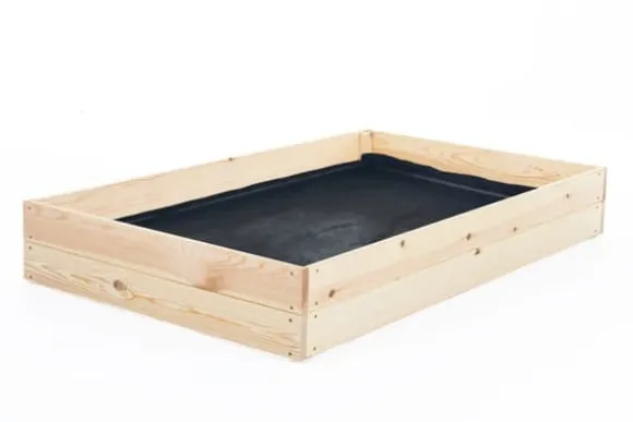 Grøntsagshavekasse - avlskasse - 120x80x18 cm - træ - med jorddug