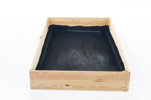 Grøntsagshavekasse - avlskasse - 120x80x18 cm - træ - med jorddug