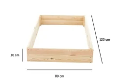 Grøntsagshavekasse - avlskasse - 120x80x18 cm - træ - med jorddug
