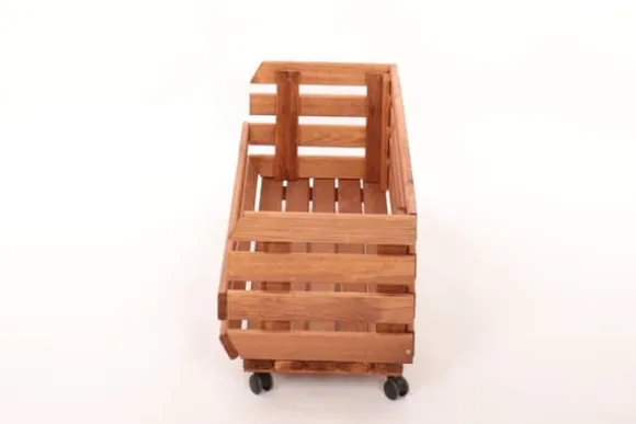 Grøntsagskasse på hjul RAWA /bredde 77cm - Brun