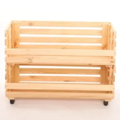 Grøntsagskasser på hjul RAWA /bredde 77cm - Naturlig